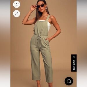 NWT Verona Sage Green Drawstring Wide-Leg Jumpsuit
